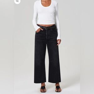 Citizens of Humanity Premium Vintage Washed Black Wide Leg Sacha Jean Size 32